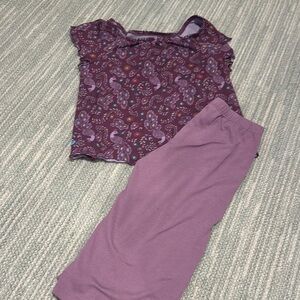 American Girl Purple Patterned Top and Pants Set coordinating set